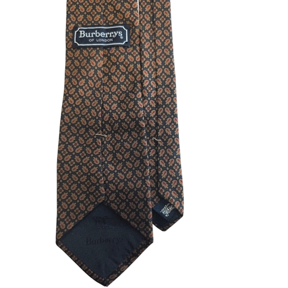 Burberry Black and Brown Silk Ties with Classic Patterns 100% Original. - Picture 1 of 5